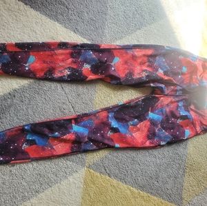 Red universe leggings